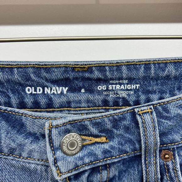 Old Navy High Rise OG Straight Leg Jeans 6 Blue Denim - Picture 5 of 5